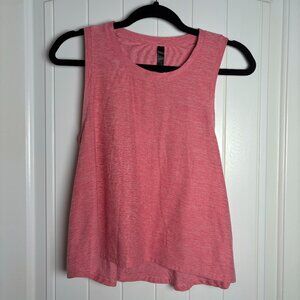 Heather Pink Bright Pink Slight Crop Work Out Athletic Tank Top Medium